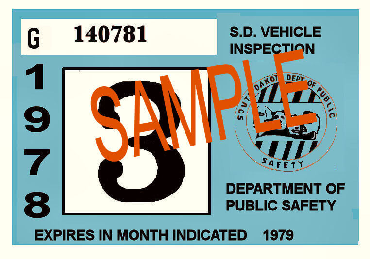 Modal Additional Images for 1978-79 South Dakota INSPECTION Sticker